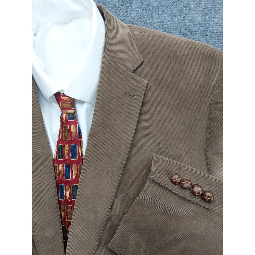 LRL Ralph Lauren Blazer Jacket Mens 48 Regular Brown Corduroy Vintage 2 Button